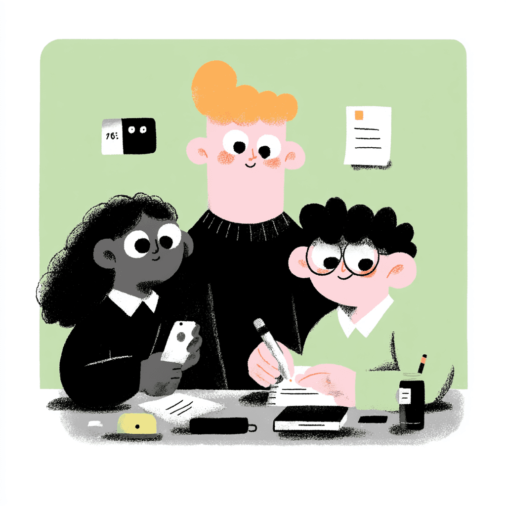 Parent and child reviewing results